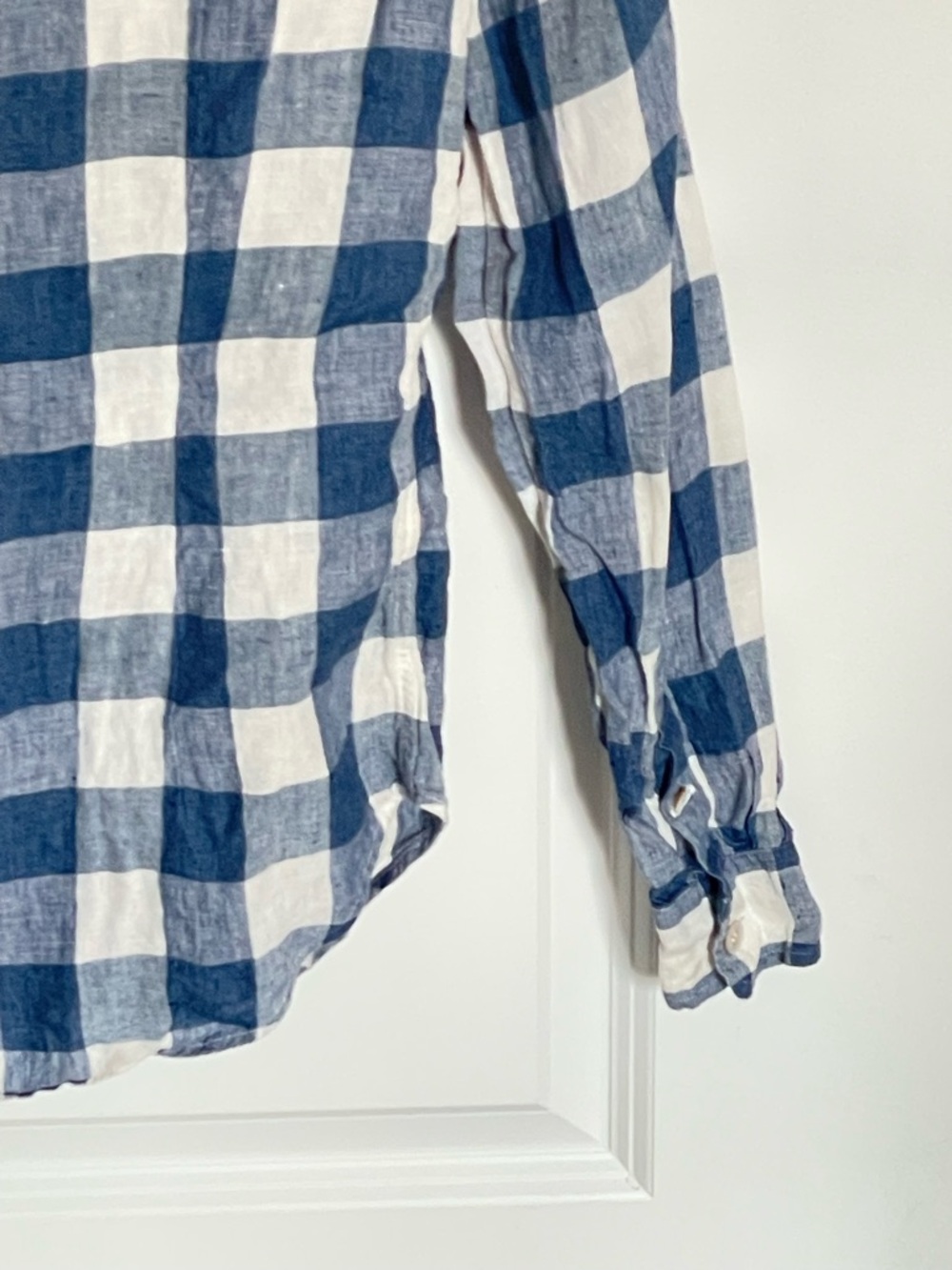 Ralph Lauren Blue & White Gingham Linen Long Sleeve Shirt Size 2 54428 - Picture 11 of 13